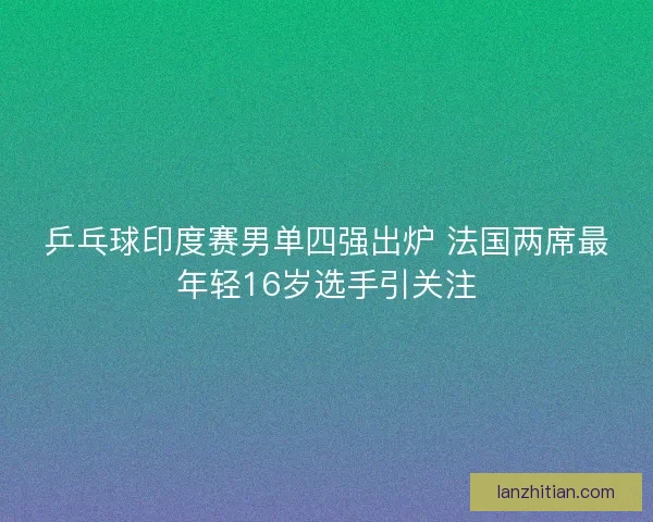 乒乓球印度赛男单四强出炉 法国两席最年轻16岁选手引关注