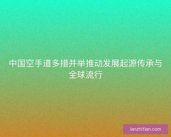 中国空手道多措并举推动发展起源传承与全球流行 中国空手道多措并举推动发展起源传承与全球流行